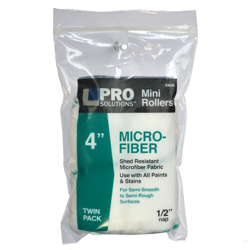 4" x 1/2" Nap Pro Solutions 43638 Microfiber Mini-Roller Cover, 2-Pack