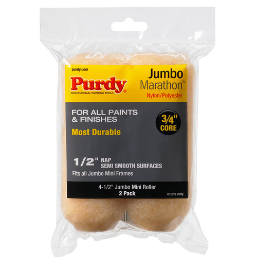 4-1/2" x 1/2" Nap Purdy 144624063 Marathon Jumbo Mini-Roller Cover, 2-Pack