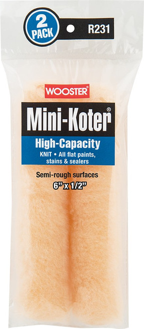 Wooster R231 6" x 1/2" Mini-Koter High-Capacity Mini Roller Cover (2pk)