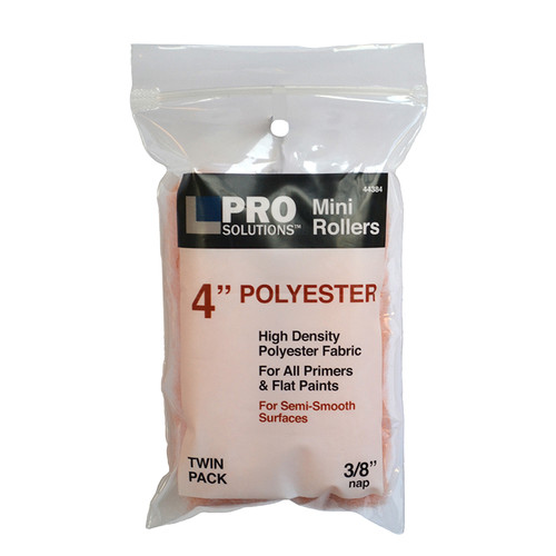 4" x 3/8" Nap Pro Solutions 44384 Polyester Mini-Roller Cover, 2-Pack