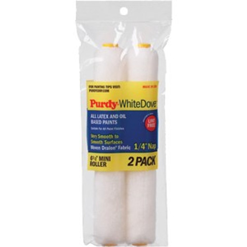 Purdy 14G605060 6-1/2 x 1/4" Nap Woven Dralon White Dove Mini Roller (2pk)