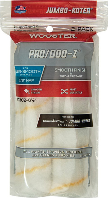 Wooster RR302 6-1/2" x 3/8" Nap Pro/Doo-z Jumbo-Koter Mini Roller Cover (2pk)