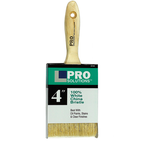 4" Pro Solutions 23140 White China Bristle Paint Brush, Beavertail Handle