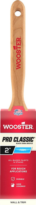 Wooster Z1202 2" Pro Classic Black China Firm Bristle Flat Sash Paint Brush