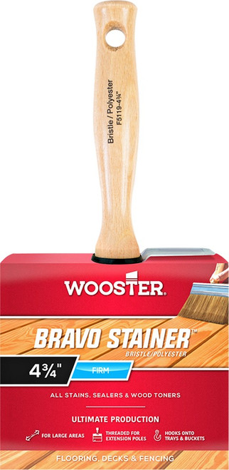 Wooster F5119 4-3/4" Bravo Stainer Bristle Polyester Stain Brush