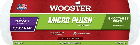 Wooster R235 9" x 5/16" Nap Micro Plush Roller Cover