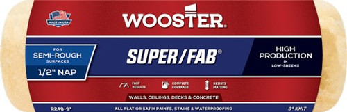 Wooster R240 9" x 1/2" Nap Super/Fab Roller Cover
