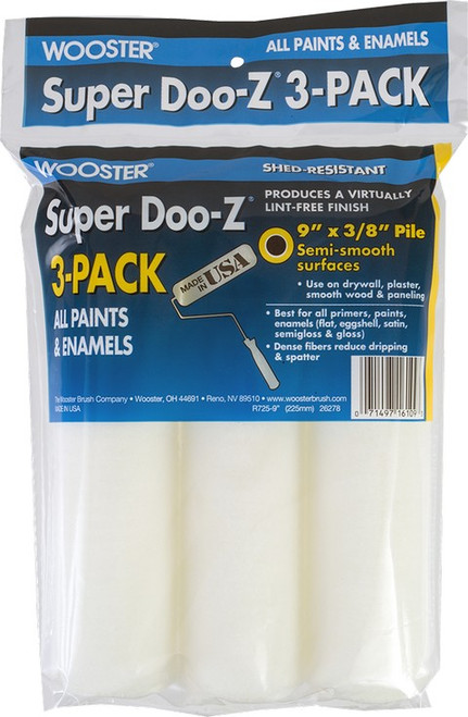 Wooster R725 9" x 3/8" Nap Super Doo-Z Roller Cover (3pk)