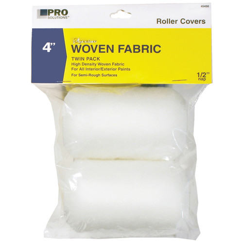 4" x 1/2" Nap Pro Solutions 45450 Signature, White Woven Roller Cover, 2-Pack