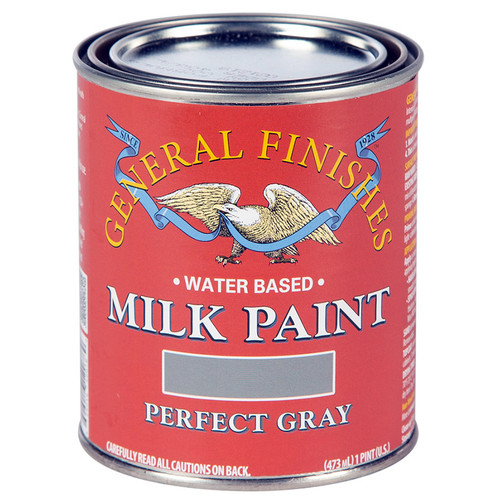 1 Pt General Finishes PPGY Perfect Gray Milk Paint Interior/Exterior Paint, Flat