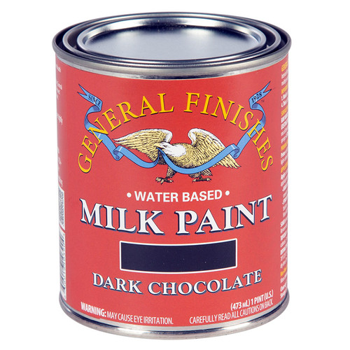 1 Pt General Finishes PDC Dark Chocolate Milk Paint Interior / Exterior Paint, Satin - Case of 10