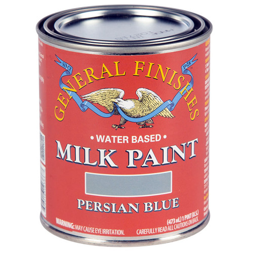 1 Pt General Finishes PPB Persian Blue Milk Paint Interior / Exterior Paint, Satin - Case of 10