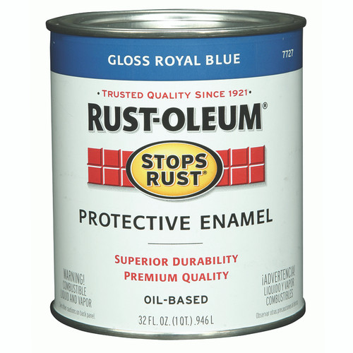1 Qt Rust-Oleum 7727502 Royal Blue Stops Rust Protective Enamel - Case of 2
