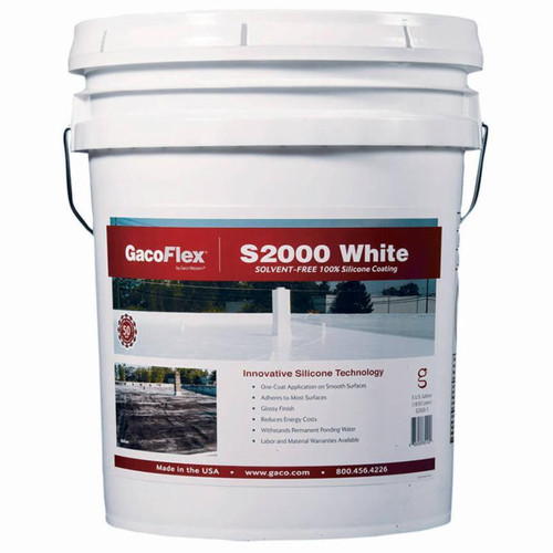 5 Gal Gaco S2000 White GacoFlex 100% Silicone Roof Coating