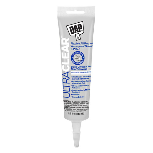 5 Oz Dap 18387 Crystal Clear Ultra Clear Flexible All Purpose Waterproof Sealant & Patch - Case of 6