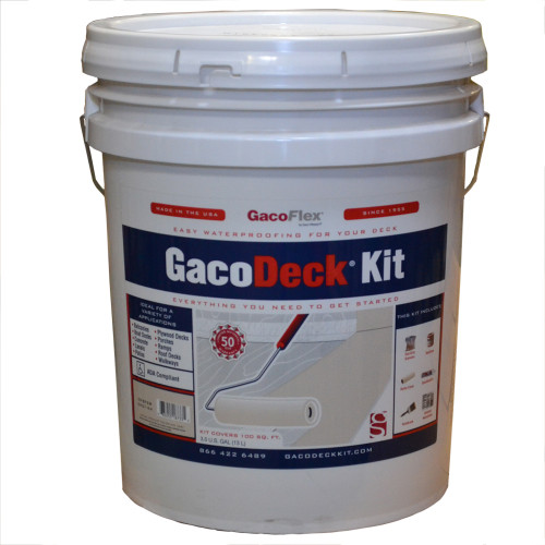 3.5 Gal Gaco DK01 Oyster GacoDeck Water-Based Elastomeric Top Coat Kit