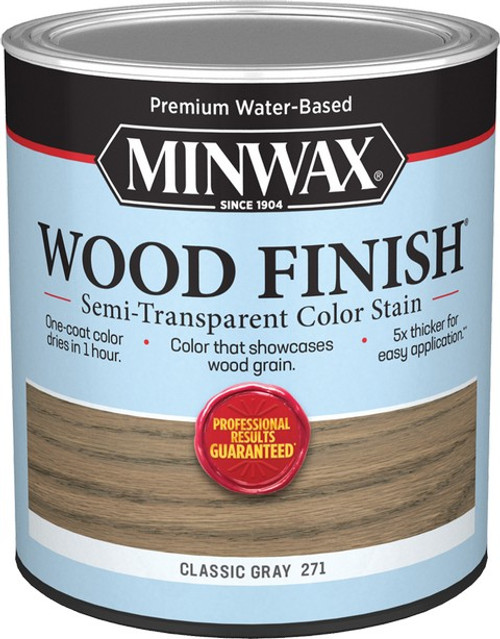 Minwax 10820 qt Classic Gray Wood Finish Water-Based Semi-Transparent Color Stain