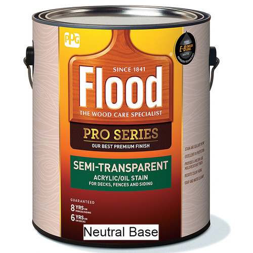 1 Gal Flood FLD812 Neutral Base Pro Series Semi-Transparent Acrylic/Oil Stain