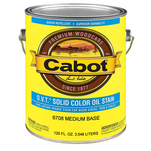 1 Gal Cabot 6708 Medium Base O.V.T. Oil-Based Solid Color Stain - Case of 4