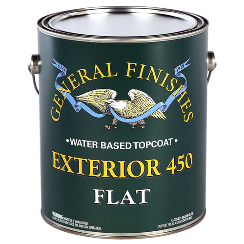 1 Gal General Finishes GXF Clear Exterior 450 Topcoat Water-Based Topcoat, Flat - Case of 4