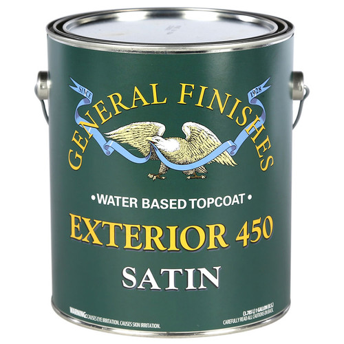 1 Gal General Finishes GXS Clear Exterior 450 Topcoat Water-Based Topcoat, Satin - Case of 4
