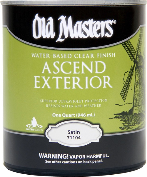 Old Masters 71104 qt Satin Ascend Ext Water Based Clear Finish