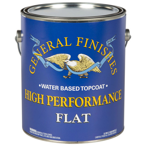 1 Gal General Finishes GAHF Clear High Performance Water-Based Topcoat, Flat - Case of 4