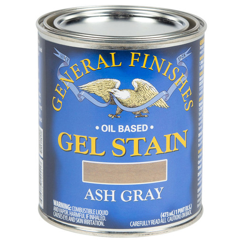 1 Pt General Finishes APT Ash Gray Gel Stain Oil-Based Heavy Bodied Stain - Case of 10