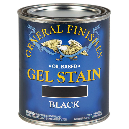 1 Qt General Finishes BLQ Black Gel Stain Oil-Based Heavy Bodied Stain - Case of 8