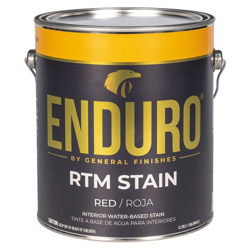1 Gal General Finishes GRED Red Enduro RTM Water-Based Wood Stain - Case of 4