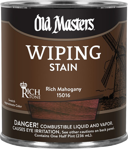 Old Masters 15016 1/2pt Rich Mahogany Wiping Stain 250 VOC