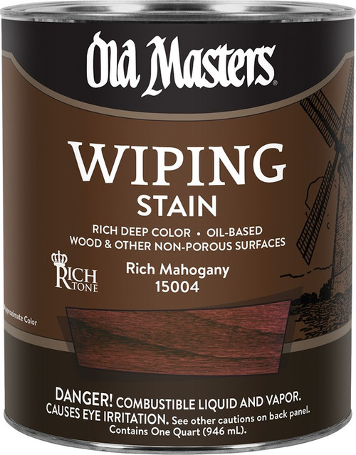 Old Masters 15004 qt Rich Mahogany Wiping Stain 250 VOC