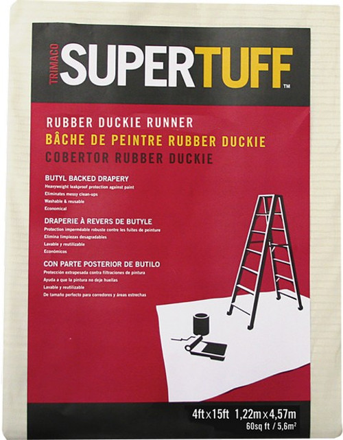 Trimaco 80208 4' x 15' Rubber Duckie Drapery Drop Cloth