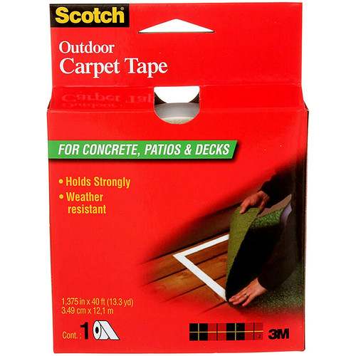 1.3" x 40' 3M CT3010 Black Scotch Outdoor Carpet Tape for Concrete Patio's and Decks - Case of 12