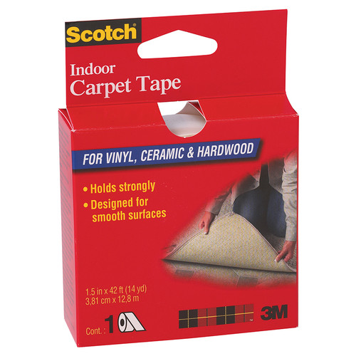 1.5" x 42' 3M CT2010 Scotch Indoor Carpet Tape For Vinyl, Ceramic, & Hardwood - Case of 12