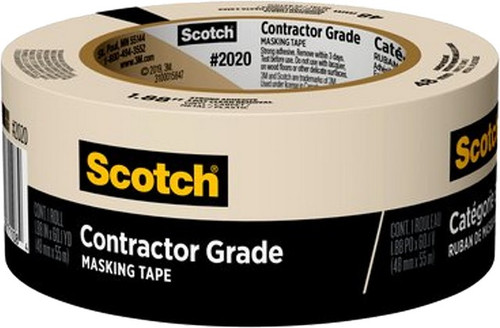 3M 2020-48MP 1.88" x 60.1yd (48mm) Scotch Contractor Grade Masking Tape 3M 2020-48MP 1.88" x 60.1yd (48mm) Scotch Contractor Grade Masking Tape