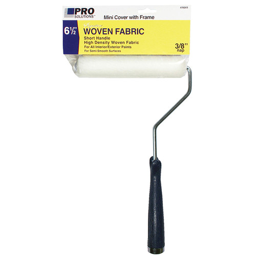 6-1/2" x 3/8" Nap Pro Solutions 41641 Signature, White Woven Mini-Roller Cover with 11" Handle - Case of 6