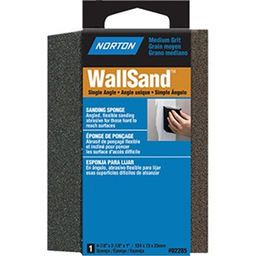 Norton 02285 4-7/8" x 2-7/8" x 1" WallSand Med Single Angle Sponge