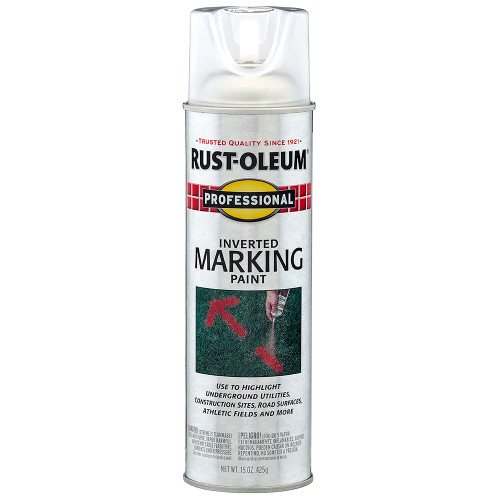 15 Oz Rust-Oleum 2596838 Clear Professional Inverted Marking Spray Paint - Case of 6
