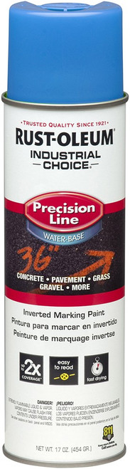 Rust-Oleum 205176 17oz Fluorescent Blue Industrial Choice Water-Based Inverted Marking Spray Paint