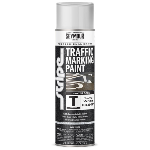 18 Oz Seymour 20-642 White Stripe Water-Based Traffic Marking Spray Paint 18 Oz Seymour 20-642 White Stripe Water-Based Traffic Marking Spray Paint