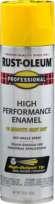 Rust-Oleum 7543838 15oz Safety Yellow Professional High Performance Spray Paint Enamel