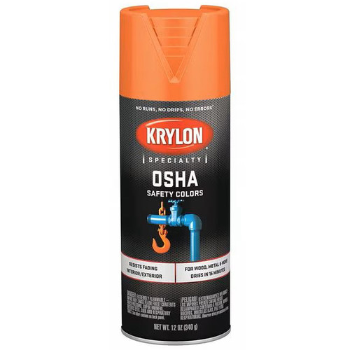 12 Oz Krylon K02410777 Safety Orange OSHA Safety Colors Standard Spray Paint - Case of 6
