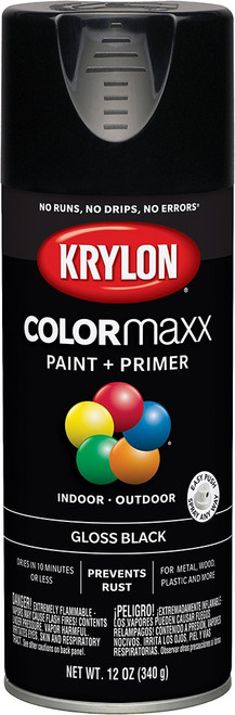Krylon K05505007 12oz Gloss Black COLORmaxx Spray Paint