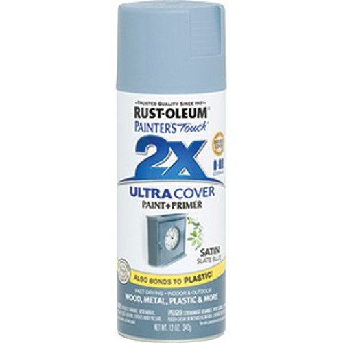Rust-Oleum 249066 12oz Satin Slate Blue 2X Ultra Cover Painters Touch Spray Paint Rust-Oleum 249066 12oz Satin Slate Blue 2X Ultra Cover Painters Touch Spray Paint
