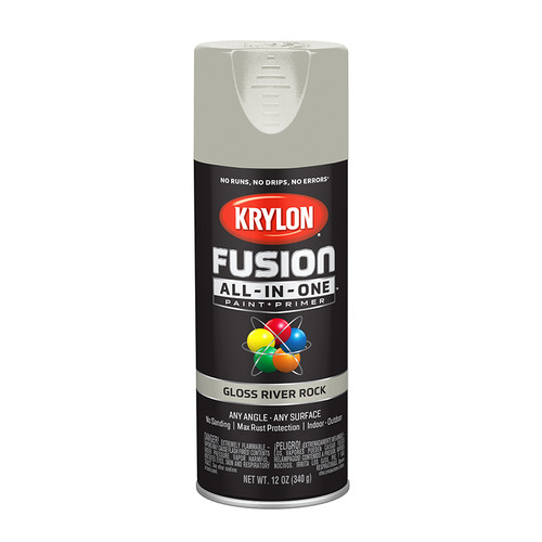 Krylon K02721007 12oz Gloss River Rock Fusion All-In-One Spray Paint