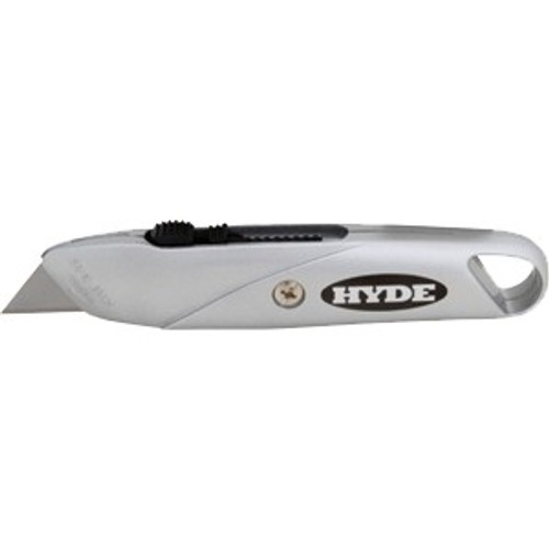 Hyde 42075 Silver Top Slide Utility Knife Diecast Zinc Alloy w/ 1 Blade