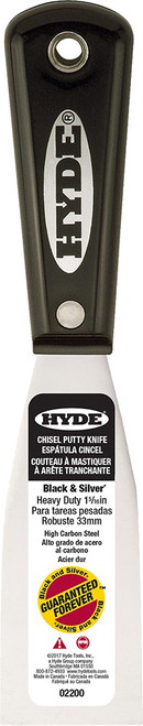 Hyde 02200 1-5/16" Black & Silver Stiff Chisel Putty Knife