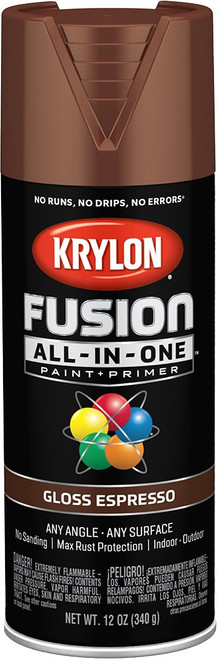 Krylon K02707007 12oz Gloss Espresso Fusion All-In-One Spray Paint