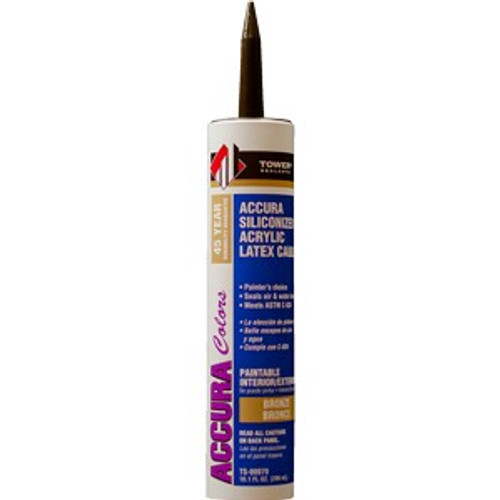 Tower TS-00079 10.1oz Bronze Accura Siliconized Acrylic Caulk